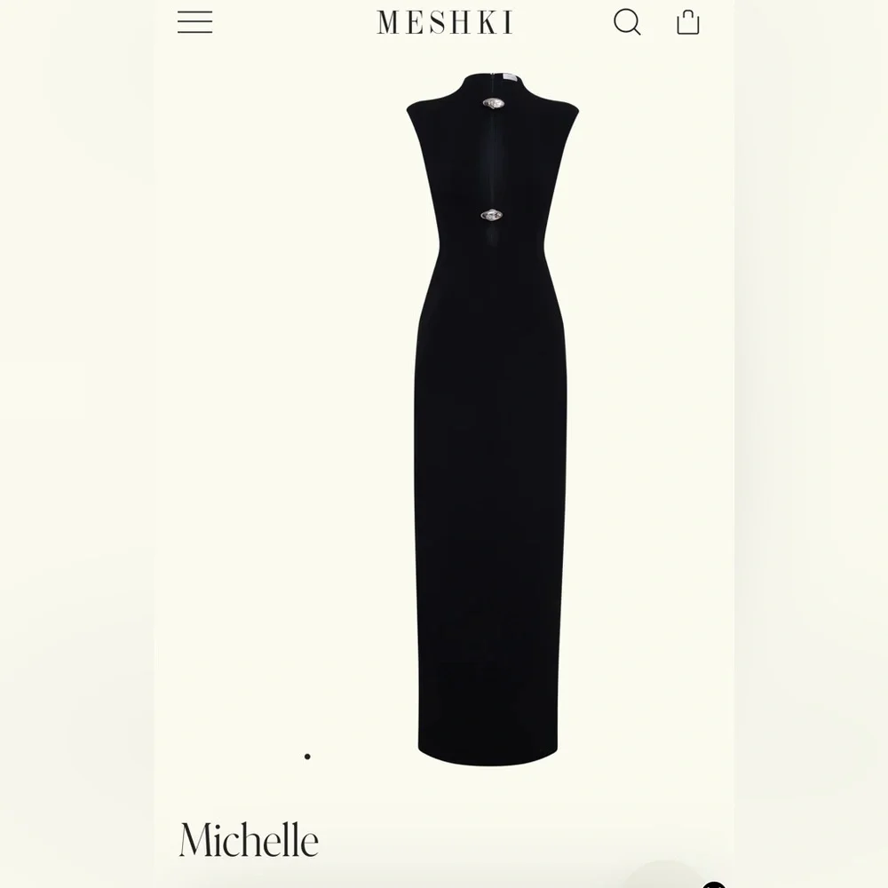 Meshki Michelle Cut Out Maxi Dress - Black - NWT - Picture 6 of 10